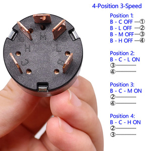Ventilateur de voiture 5 broches, 4 positions, 3 vitesses, interrupteur rotatif pour climatiseur, interrupteur à bandes multipositions - Product Image 3