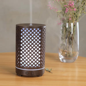 Wood Grain Aroma Diffuser 100ml Ultrasonic Humidifier With Led Light <b>For</b> <b>Home</b> Office Use - Product Image 1