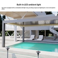 Pergola motorisée rétractable en aluminium, gazebo de patio à lames orientables sur mesure pour jardin extérieur