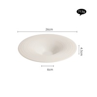 Assiette à soupe épaisse en céramique de luxe léger, assiette ronde en porcelaine pour dessert et pâtes, vaisselle d'hôtel, assiettes pour cuisine occidentale