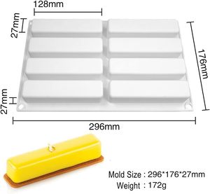Molde de barra rectangular Molde de silicona para hacer barras energéticas adecuado para galletas de caramelo de gelatina molde para hornear aperitivos para mascotas - Product Image 4