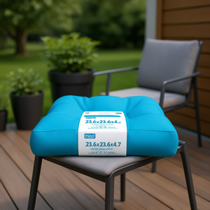 Cojín de tela para paleta, azul, 23.6x23.6x4.7, para exteriores, resistente al agua, acolchado, cuadrado - Product Image 2