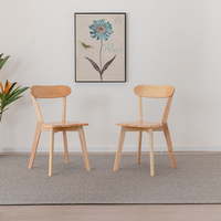 Chaise de salle à manger simple en bois massif avec pieds droits pour la maison et le jardin, idéale pour les salles à manger, cafés et lieux de restauration