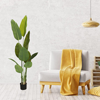 Haute Simulation Intérieur Extérieur Décor 120cm 180cm 240cm Grande Banane Tropicale Artificielle En Plastique Oiseau De Paradis Plante Arbre