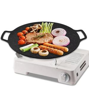 Parrilla redonda antiadherente de estilo coreano, sartén de aluminio fundido a presión <span class=keywords><strong>para</strong></span> alimentos al aire libre y barbacoas, multiusos - Product Image 1