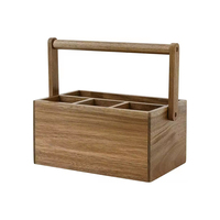 Acacia Besteckkasten mit Griff, Holz-Utensilienhalter, Mehrzweck-Organizer für Küche, Büro, Badezimmer, Schlafzimmer