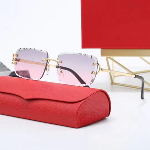 แว่นกันแดดโลหะดีไซน์หรูสำหรับผู้หญิงและผู้ชายปี 2026 ทรงสี่เหลี่ยมไร้กรอบ ป้องกันรังสียูวี 400 พร้อมเลนส์แบบกำหนดเอง แว่นกันแดดสำหรับกิจกรรมกลางแจ้งและชายหาด - Product Image 2