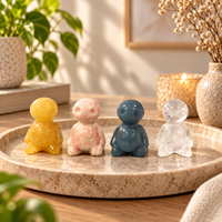 Figurine de poupée fantôme multi-matériaux sculptée dans le cristal, mignonne, en pierre précieuse, décoration d'Halloween, ornement de collection pour la maison, le bureau ou comme cadeau