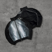 Ensemble survêtement coupe-vent léger en nylon avec veste zippée réfléchissante personnalisée de 3 m et pantalon de jogging en nylon