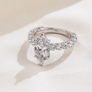 Bague en or blanc 14 carats avec diamant de laboratoire Messi Jewelry MSR-2009 pour femme - Product Image 2