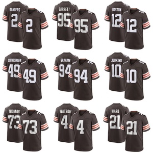 Maillot de football américain <span class=keywords><strong>pas</strong></span> <span class=keywords><strong>cher</strong></span> Cleveland Browns Shedeur Sanders 10 Quinshon Judkins 49 Schwesinger - Product Image 1