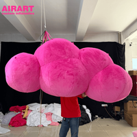 Ballon nuage gonflable en peluche pour la décoration de soirée, modèle nuage rose gonflable pour décoration suspendue