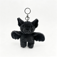 Gantungan Kunci Kelelawar Hitam Mainan Hewan Hutan Custom Liontin Mainan Plush Murah untuk Mesin Cakar