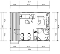 Confortable préfabriqué 1 chambre minuscule cabine/maison de cabine en bois/cabane en rondins pour le camping
