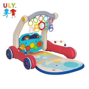 ULY matras rak mainan Piano Gym bayi, matras rak kebugaran 2 dalam 1 multifungsi, matras bermain Piano bayi dengan alat bantu jalan