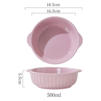 Couleur nordique rose violet céramique petit déjeuner four à micro-ondes salade bols en céramique
