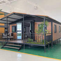 Casa Contenedor Expandible de Lujo con Doble Ala, Estructura de Acero Galvanizado, Casa Prefabricada Pequeña para Vacaciones