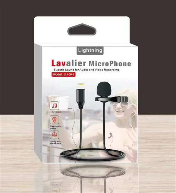 Mini Lavalier Microphone, Compatible With IPhone/iPad/iPod, Noise Cancellation, Battery-free,Omnidirectional Condenser Capsule