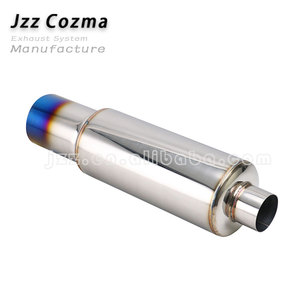 Accesorios para Automóviles, Silenciador de Escape Universal de Acero Inoxidable <span class=keywords><strong>Cromado</strong></span> Plateado con Salida Azul Quemada, Silenciador de Alto Rendimiento - Product Image 6