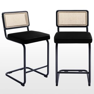 Silla <span class=keywords><strong>de</strong></span> <span class=keywords><strong>cocina</strong></span> decorativa Medieval, <span class=keywords><strong>Banco</strong></span> <span class=keywords><strong>de</strong></span> ratán con respaldo <span class=keywords><strong>alto</strong></span> <span class=keywords><strong>de</strong></span> ratán y reposapiés, moderna - Product Image 1