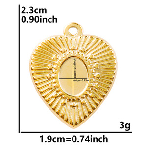 Pendentif Cœur en Acier Inoxydable 304, Plaqué Or 18 carats sous Vide, Composants DIY pour Colliers et Bracelets - Product Image 4