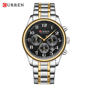 Reloj CURREN 8466 para Hombre, de Negocios, de Acero Inoxidable, de Cuarzo, con Calendario, Cronógrafo, Resistente al Agua, con Correa de Cuero - Product Image 2