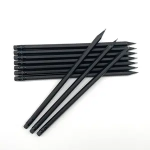 Индивидуальный шестиугольный карандаш с логотипом отеля, черный карандаш с деревянным углем и ластиком для подарка