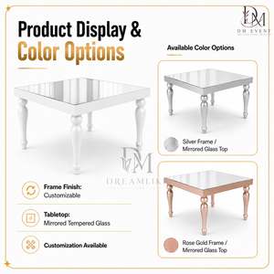 Elegante Mesa de Banquete Cuadrada de Acero Inoxidable Blanco con Diseño de Cuatro Patas para Eventos de Boda, Proyectos Hoteleros, Suministro al por Mayor - Product Image 2