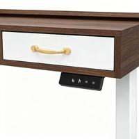 Bureau debout électrique pliable en bois à hauteur réglable avec tiroirs, poste de travail motorisé pour ordinateur et rangement, idéal pour le télétravail
