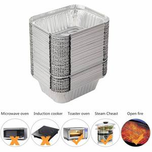 OEM Logo Rectangle Aluminum Foil Disposable <b>Takeaway</b> Food <b>Container</b> Small Size Plastic Lid - Product Image 4