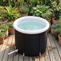 Baignoire à glace pliable portable durable personnalisable avec couvercle, thérapie par le froid, installation rapide et nettoyage facile pour adultes