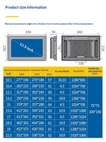 Computadora Industrial Todo en Uno de 10/12/15/18/19/21/23 Pulgadas con Pantalla Táctil Capacitiva, Puertos de Red Duales, Puertos Seriales Múltiples Integrados