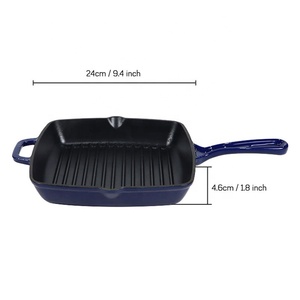Cast Iron Enamel Non-Stick Multi <strong>Grill</strong> <strong>Pan</strong> Baking Cook Square Fry <strong>Pan</strong> for Outdoor Cooking - Product Image 2