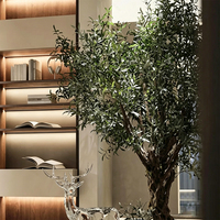 Arbre d'olivier artificiel réaliste en plastique, branches naturelles, feuillage vert dense, écologique, moderne, salon, hall d'hôtel
