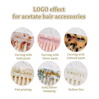 Peigne à dents larges de 4 mm avec logo personnalisé, antistatique, en plaque d'acide acétique, brosse à cheveux pour usage domestique, brosse à cheveux en cellulose pour l'élimination des poils
