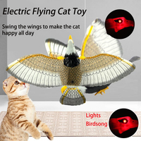 Simulation d'oiseau volant électrique jouet interactif pour chat pour porte suspendue un grand jouet oiseau volant avec ailes