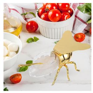 Tarro de miel transparente de diseño único con cuchara de madera, ideal para servir miel, té, café, uso en la cocina, disponible a buen precio. - Product Image 2