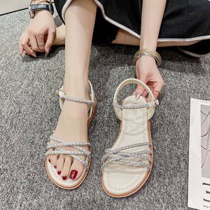 Sandalias Planas Versátiles y Cómodas con una Sola Tira y Suela Gruesa para Mujer, Estilo Casual para Vacaciones, Primavera-Verano 2026 - Product Image 1