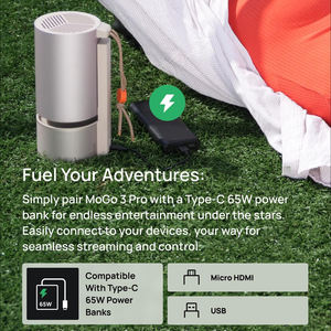 Stocks brésiliens XGIMI <span class=keywords><strong>MoGo</strong></span> 3 Pro 1080p projecteur portable Google TV avec support PowerBase pour le camping en plein air - Product Image 3