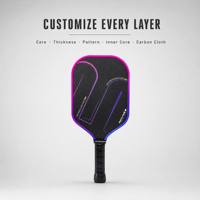 Fabricant OEM ODM sur mesure de raquettes de pickleball en fibre de carbone avec noyau en nid d'abeille PP de 16 mm thermoformé, vente en gros