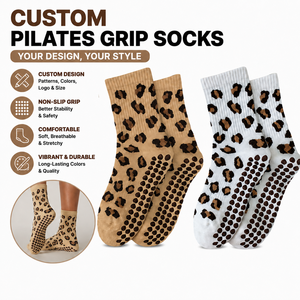 Wholesale <b>Custom</b> Pilates <b>Grip</b> <b>Socks</b> for Women Non Slip Cotton Yoga <b>Socks</b> with Logo Packaging Private Label <b>Socks</b> High Quality - Product Image 1