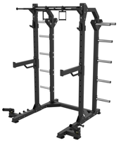 Rack de musculation professionnel robuste avec barre de traction multi-positions et rangement pour plaques de poids - Cage de squat complète professionnelle pour salle de sport à domicile