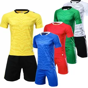 Setelan Kaus Sepak Bola Pria, Setelan Kaus Jersey Latihan Sepak Bola Pria Bersirkulasi Udara Kuning Biru