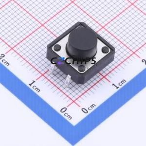 TS-KG1103-BB70F Tactile Switch Through hole Component THT,12x12mm Switch Single Pole Single Throw Round Button 2.5N Through Hole - Product Image 1