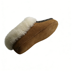 Оптовые женские мокасины-тапочки OEM серебристого цвета с красочным вышитым узором, подкладкой из искусственного меха, в традиционном индейском стиле - Product Image 3