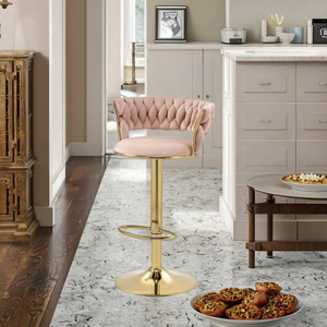 Chaises đổ nhà hàng quầy bar phân cao Vanity Ghế Ghế phòng ăn nhung UK tối giản thanh phân - Product Image 2