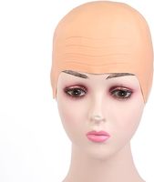 Chapeau Chauve d'Halloween Peau Chauve Chapeau en Latex Épais Tête de Tête de Crâne Perruque Déguisement Chapeau Cosplay pour Enfants Adultes