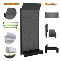 Espositore Moderno Personalizzato in Metallo Verniciato a Polvere con Pannello Forato e Scatola Luminosa a LED per Design Autoportante per Negozi al Dettaglio