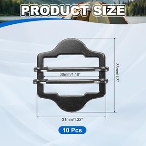 Hebillas metálicas para chalecos, ajustadores deslizantes, cierres hexagonales de doble pasador para trajes, cinturones, bolsos, ropa y accesorios de bricolaje. - Product Image 2