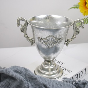 <span class=keywords><strong>Vase</strong></span> moderne de luxe haut de gamme en fer forgé, <span class=keywords><strong>gravé</strong></span>, écologique, résistant à la corrosion, fait main, argenté, durable, à large ouverture, pour le sol - Product Image 4